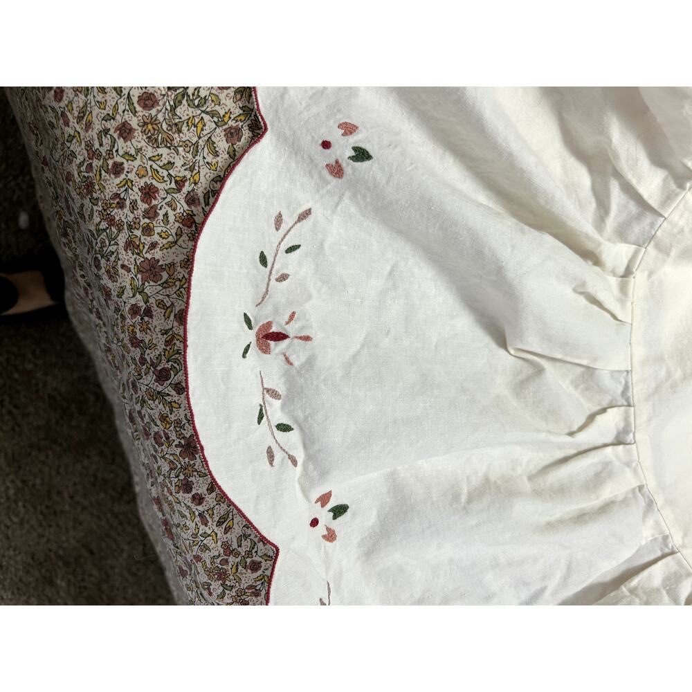 Cottage Core Eyelet Lace Full Size Bedskirt